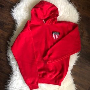 Kutis Soccer Club Logo Pullover Hoodie | Boys’ Red